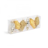 Set decor pentru brad - conuri aurii - 6 cm - 6 buc / set Best CarHome, Oem
