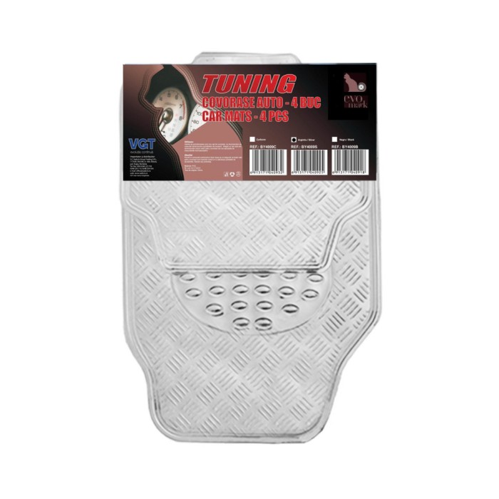 Evomark covorașe auto tuning, 4 buc. argintiu