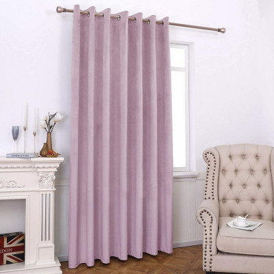 Draperie din catifea cu inele crom, Madison, 250x240 cm, densitate 700 g/ml, Periwinkle, 1 buc foto