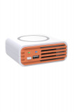 Purificator de Aer 3 in 1, Multifunctional, Incarcator Wireless pentru Telefon, Incarcare USB, Fara filtru, Compact si Portabil, Alb-Portocaliu, Oem