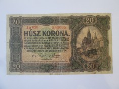 Ungaria 20 Korona 1920,bancnota din imagini