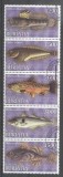 Buriatia 1997 Fishes, strip, used T.138, Stampilat