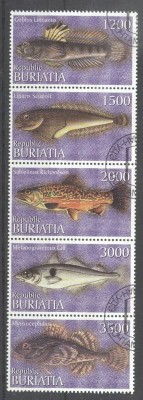 Buriatia 1997 Fishes, strip, used T.138 foto