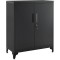 SONGMICS Dulap birou metalic cu 2 usi si sistem de inchidere, multifunctional cu rafturi reglabile, 40x80x90 cm, negru