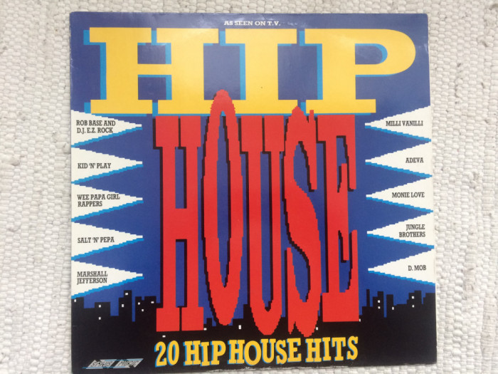 hip house 20 hiphouse hits 1989 various disc vinyl lp compilatie selectii muzica hip hop electro house made in UK VG++