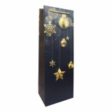 SET 10 pungi de cadou pentru sticla, 36x13x9 cm, model elegant Craciun