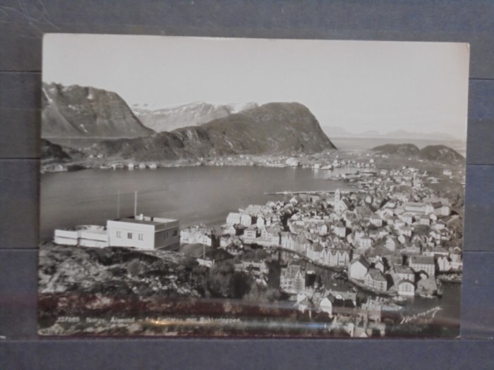 NORVEGIA - ALESUND, PANORAMA FIORDULUI ORASULUI PORT - 1954 -