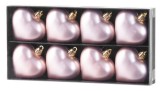Set 8 globuri inima roz 6 cm pentru bradul de Craciun MagicHome