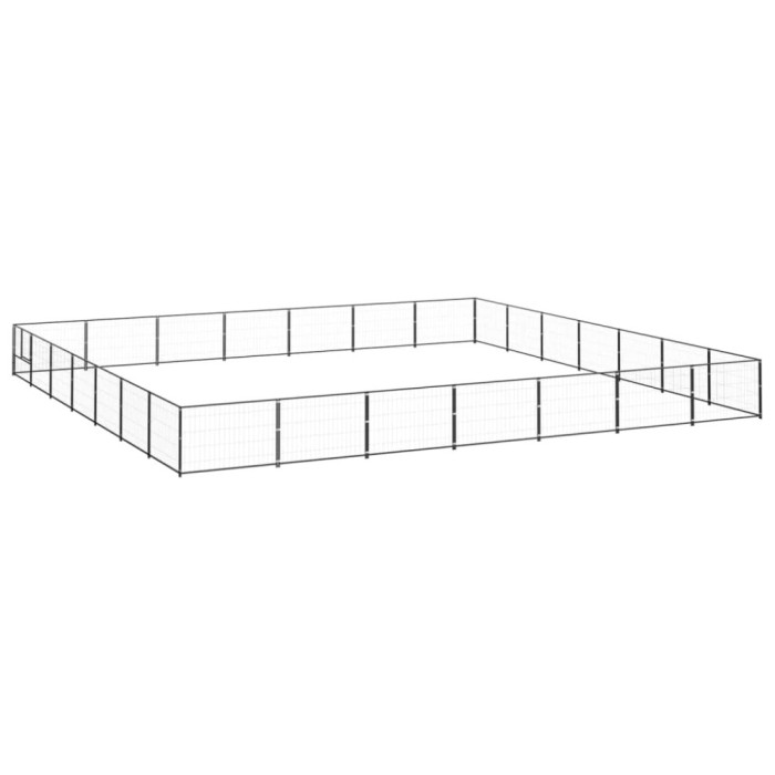 Padoc pentru c&acirc;ini, negru, 49 m&sup2;, oțel
