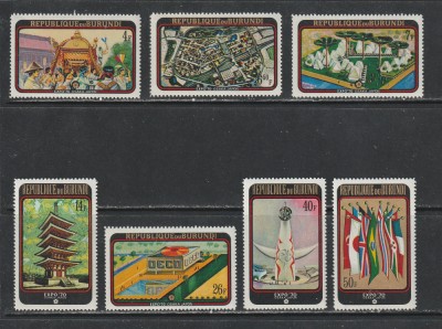 Burundi 1970 - Expozitia Mondiala &amp;quot;EXPO &amp;#039;70&amp;quot; Osaka 7v MNH foto