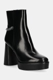 MICHAEL Michael Kors cizme de piele Carlisle femei, culoarea negru, cu toc drept, 40F4CLME1L.001