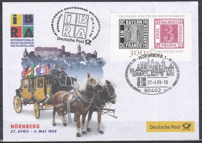 Germania 1999 - Expoziția Internațională de Timbre &bdquo;IBRA &#039;99&rdquo; - N&uuml;rnberg, FDC