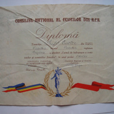 Diploma Consiliul National al Femeilor din RPR 1960/1961