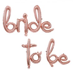 Set Baloane Petrecere Burlăcițe, Bride to Be, Roz Auriu, 52x104.5cm/45x47.5cm/46x53.5cm
