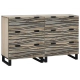 vidaXL Bufeturi cu sertar Altele cu depozitare 2 pcs Alb 60 x 33,5 x 75 cm