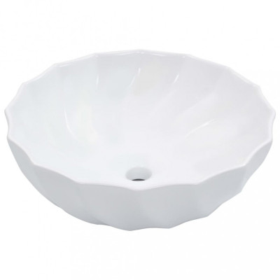 vidaXL Chiuvetă de baie, alb, 46 x 17 cm, ceramică foto