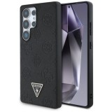 Husa pentru Samsung Galaxy S25 Ultra - Guess Peony Grained Hot Stamp Triangle Logo MagSafe (GUHMS25LPGBTMK) - Black
