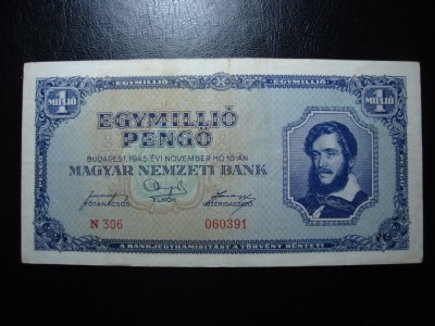 UNGARIA 1.000.000 PENGO 1945 foto