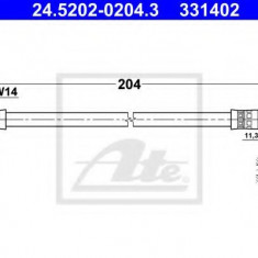 Conducta / cablu frana BMW Seria 3 Cupe (E36) (1992 - 1999) ATE 24.5202-0204.3