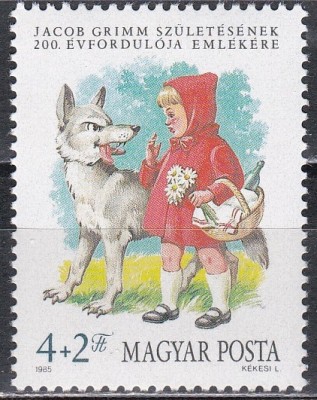 Ungaria 1985 - 200 de ani de la nașterea lui Jacob Grimm, MNH foto
