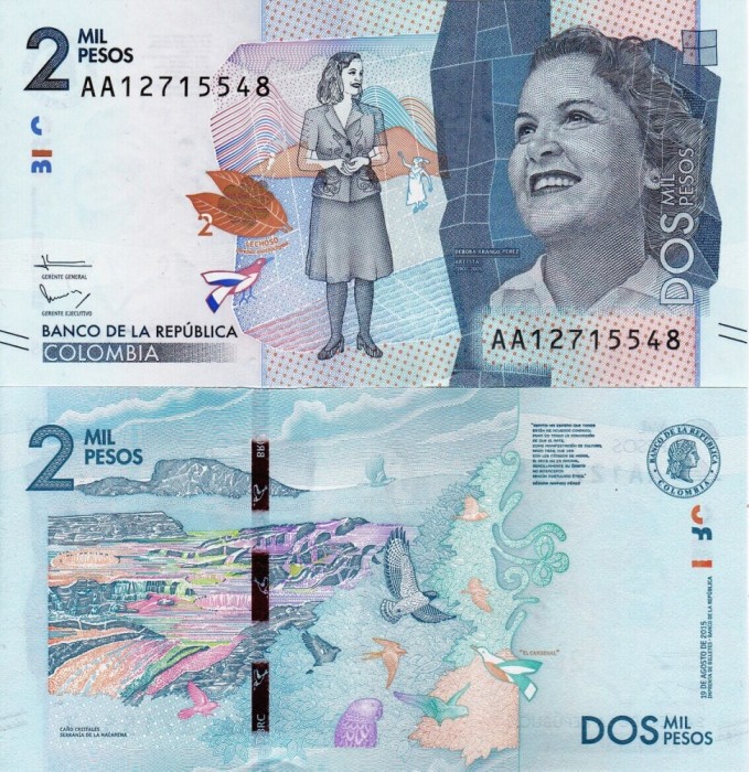 COLUMBIA 2.000 pesos 2015 UNC!!!
