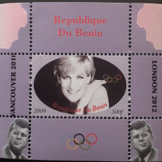 Benin 2009 J.O. Vancouver 2010 , London 2012 Lady Diana, bloc Mnh