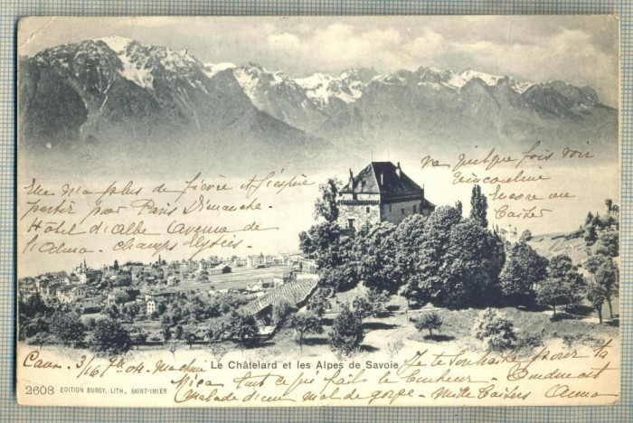 AD 380 C. P. VECHE -LE CHATELARD -CIRC.1904 -CATRE ANNA PENCOVICI, BUCURESTI