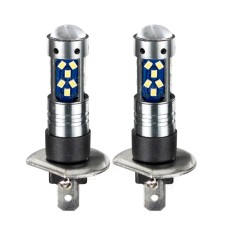 Set 2 becuri auto LED H1 cu lupa, 60W, 27 SMD, 12V, 6000K, BZRSH