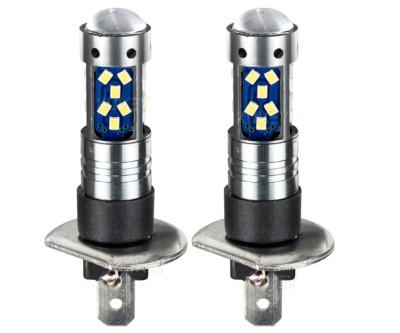 Set 2 becuri auto LED H1 cu lupa, 60W, 27 SMD, 12V, 6000K, BZRSH foto