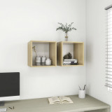 Dulapuri de perete, 2 buc., alb/stejar Sonoma, 37x37x37 cm, PAL GartenMobel Dekor, vidaXL