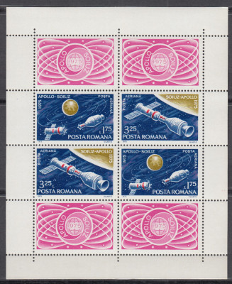 ROMANIA 1975 LP 888 a COSMONAUTICA BLOC MNH foto