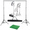 VidaXL Kit studio foto cu set de lumini și fundal 3055123