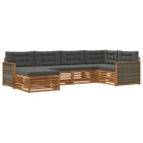 vidaXL Set de canapele de exterior cu pernă 6 pcs Natural și Antracit 3383560