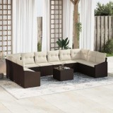 Cumpara ieftin Set de canapele pentru grădină 11 pcs Maro Rattan poli