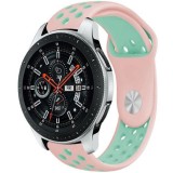 Cumpara ieftin Curea ceas Smartwatch Samsung Galaxy Watch 46mm, Samsung Watch Gear S3, iUni 22 mm Silicon Sport Pink-Blue