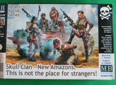 SKULL CLAN &ndash;NEW AMAZONS /THIS IS NOT THE PLACE FOR STRANGERS ! MB MB35199 1/35 DIORAMA MACHETA FIGURINE ASAMBLARE HOBBY CIVILI FANTASY SEXY GIRL