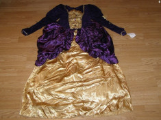 costum carnaval serbare rochie medievala regina pentru copii de 10-11-12 ani foto