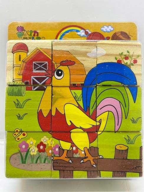 Puzzle cuburi lemn Cocos