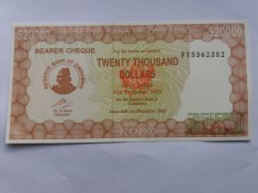 Zimbabwe 20 000 dollars 2003-UNC foto