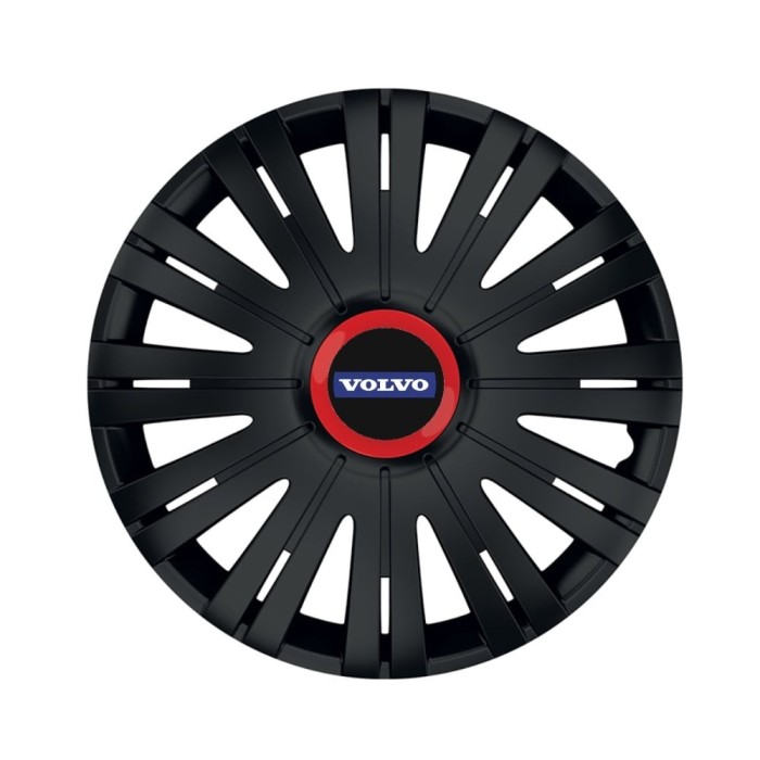 Set 4 capace roti Negre Cu Inel Rosu Active R15 pentru gama auto Volvo