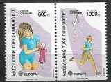C538 - Cipru turc 1989 - Europa 2v.pereche din carnet,neuzat,perfecta stare, Nestampilat