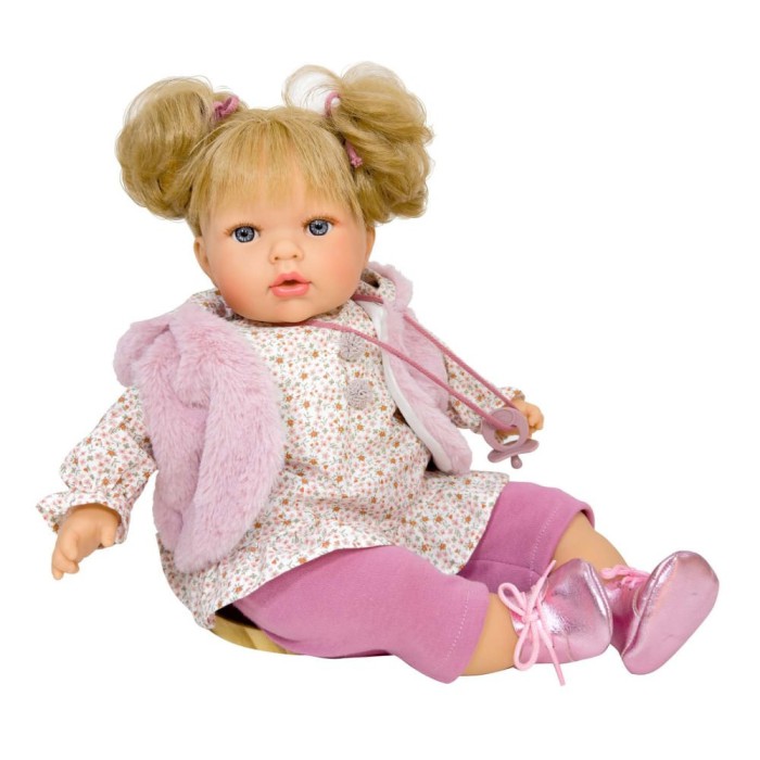 Papusa Nines D&#039;Onil Tita Muselin cu sunete, parul blond si miros de vanilie 45 cm