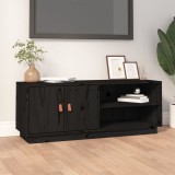 VidaXL Comodă TV, negru, 105x34x40 cm, lemn masiv de pin