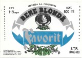 NI458 Etichetă bere blondă Favorit, Malbera SA Constanța, &icirc;nceputul anilor 1990