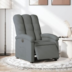 vidaXL Fotoliu rabatabil electric, gri &icirc;nchis, material textil 3204069