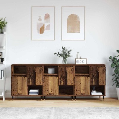 Bufeturi 3 pcs Lemn vechi 180 x 35 x 70 cm Lemn compozit foto