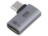 Adaptor USB 4.0 USB C Goobay, soclu cu mufă &icirc;n unghi nichelat