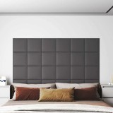 vidaXL Panouri perete 12 buc. gri 30x30 cm piele ecologică 1,08 m&sup2;