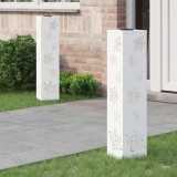 vidaXL Lumină LED Solară pentru Alei 2 pcs Alb Oțel laminat la rece 879745