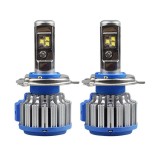 Set 2 LED-uri Auto Techstar&reg; T1, H4, 40w, 9000 Lumeni, 6000K, AUTO, 12-24 Volti, CREE, Canbus, Radiator Aluminiu